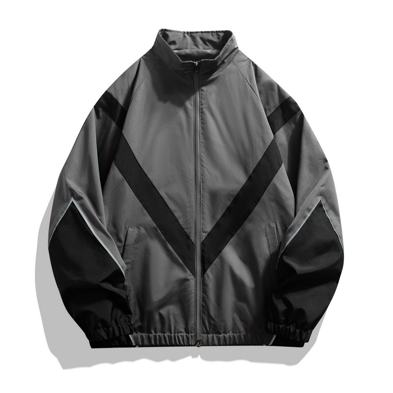 Sewing Jackets - 플러스 사이즈 패치워크 재킷 유니섹스 지퍼