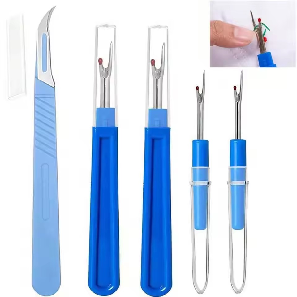 Seam Ripper Tool - 2/5개입 봉제용 실 제거기 세트, 파란색