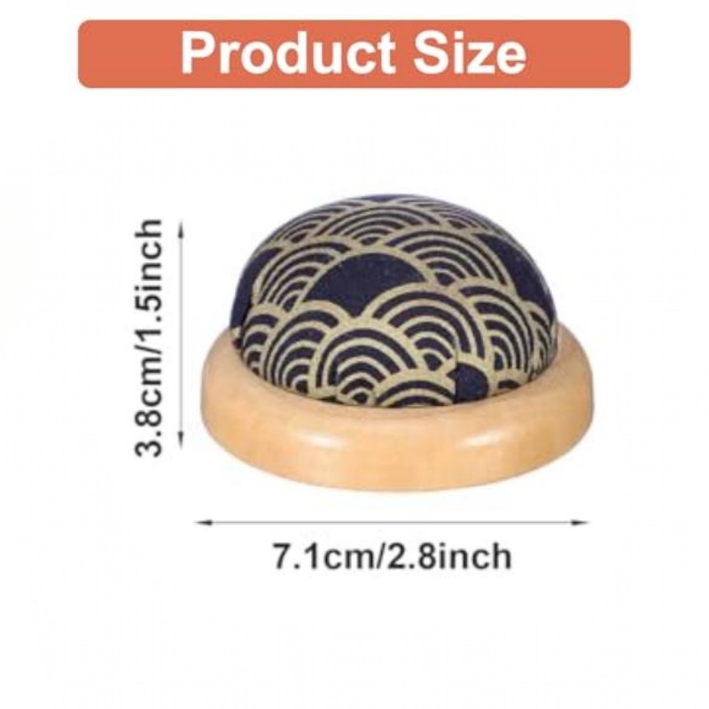 1PC 빈티지 자수 핀 쿠션 나무 베이스가 있는 반원형 - Sewing Pin Cushion 리뷰 및 가격