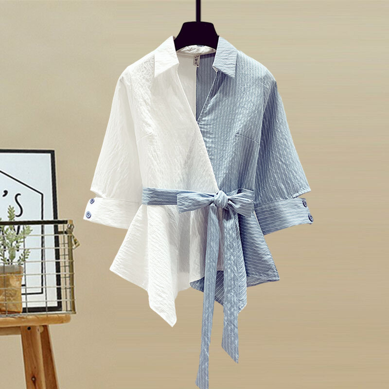 2025 여름 새로운 스티치 쉬폰 셔츠 여성 세트 우아 - Sewing V 리뷰 및 가격