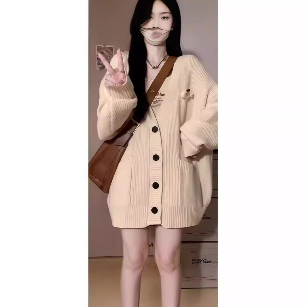 여성용 루즈한 V넥 단추 랜턴 소매 스웨터, 단색 카디 - Sewing V 리뷰 및 가격