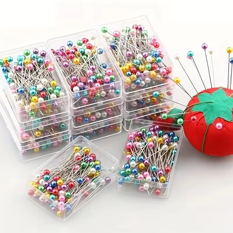 100개 패션 바느질 바늘 컬러 유리/세라믹 헤드 비즈 - Sewing Pin Cushion 리뷰 및 가격