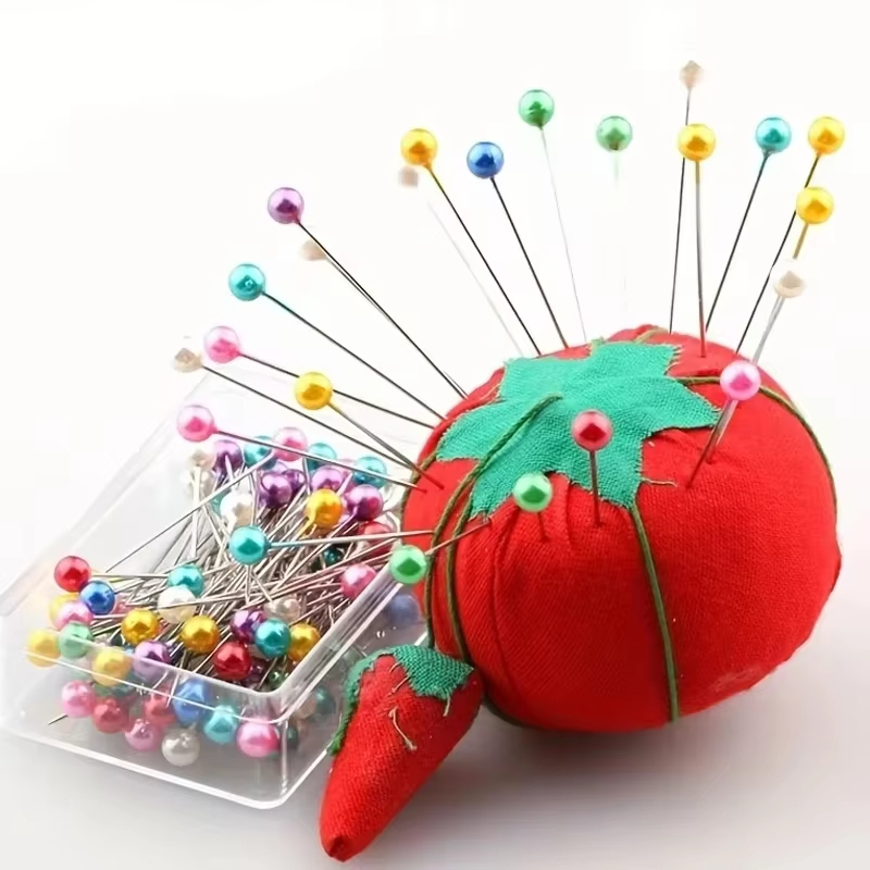 100개 패션 바느질 바늘 컬러 유리/세라믹 헤드 비즈 - Sewing Pin Cushion 리뷰 및 가격