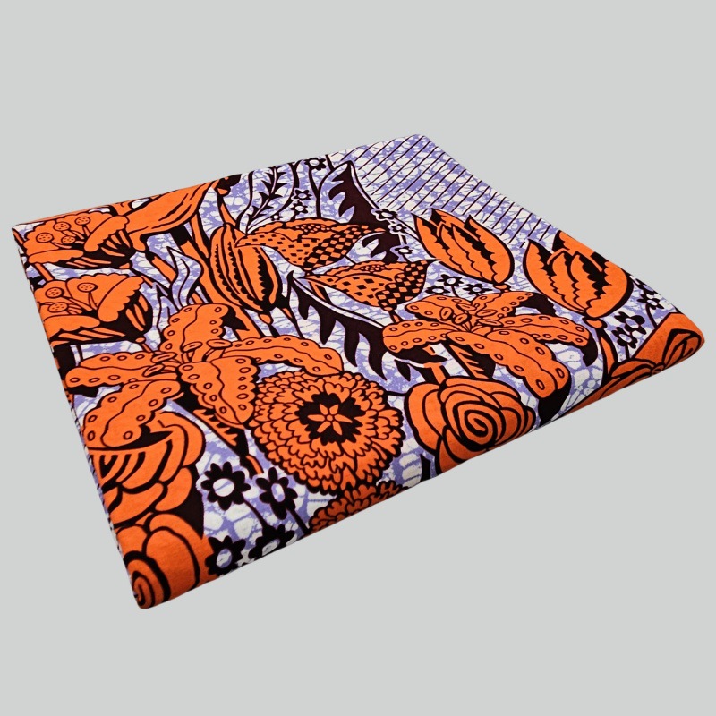 6야드 긴 면 아프리카 스타일 왁스 패브릭 오렌지 꽃무 - Sewing Batik 리뷰 및 가격