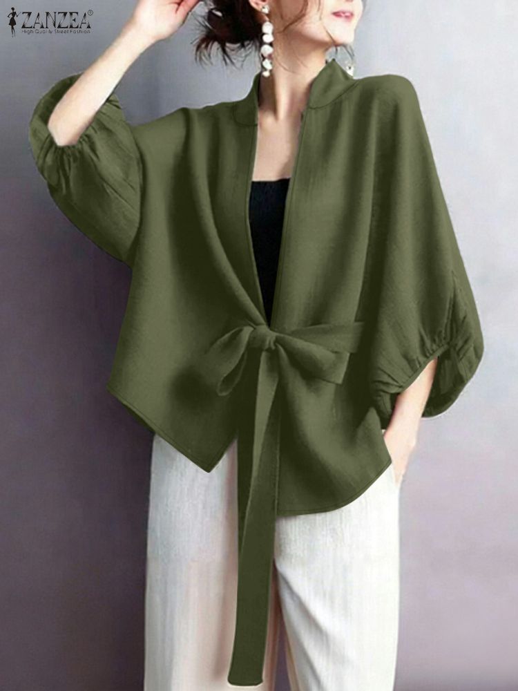 2025 ZANZEA 우아한 V넥 랜턴 소매 가디건 셔 - Sewing V 리뷰 및 가격