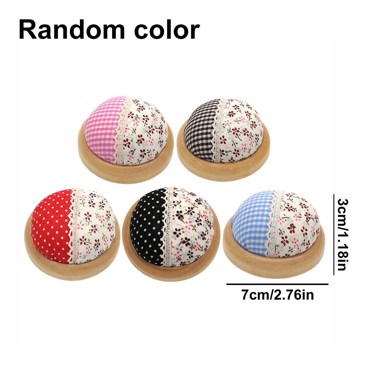 바늘꽂이, 나무 받침대, 일본풍 디자인, 둥근 모양,  - Sewing Pin Cushion 리뷰 및 가격