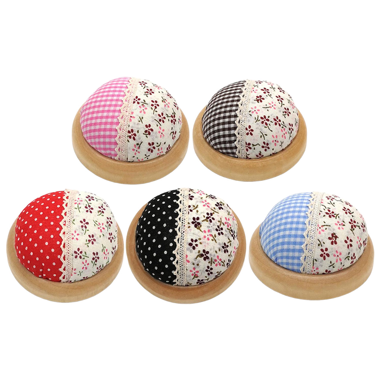바늘꽂이, 나무 받침대, 일본풍 디자인, 둥근 모양,  - Sewing Pin Cushion 리뷰 및 가격